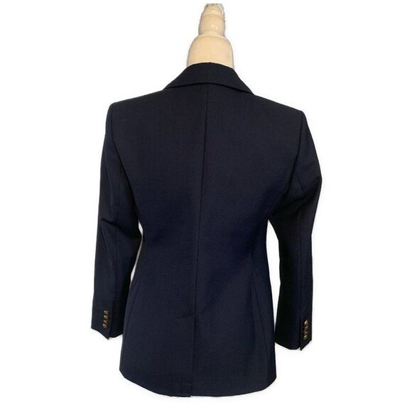 Banana Republic Icon Captain Blazer Navy Blue Lion Gold Buttons 2 Petite Xs - Picture 7 of 10